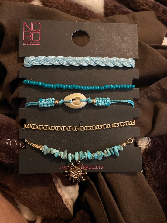 NOBO Jewelry - NOBO Turquoise Layered Bracelet Set with Shell and Sun Charm